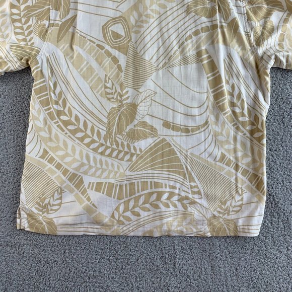 Cubavera Hawaiian Shirt Mens XL Ivory Beige Floral Rayon Tropic Casual‎ Camp NEW - Picture 9 of 12